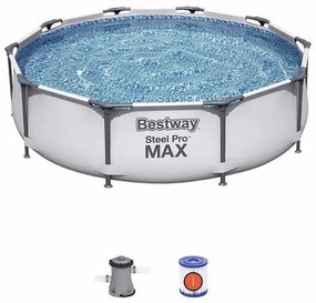 Piscina structura metalica, rotunda, cu filtru, 305x76 cm, Bestway Steel Pro Max