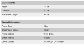 Candelabru XXL de lux cristal Scholer Hirohito 12+6L 24K gold plated