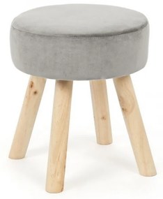 Set 2 taburete gri din catifea, Adeline Antik Bizzotto