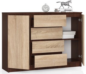 Comodă Keanu IV (wenge + stejar sonoma). 1069051