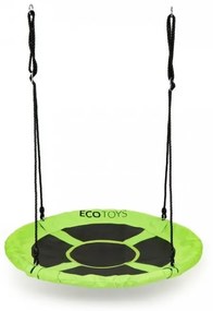 Leagan pentru copii rotund, tip cuib de barza, suspendat, 100 cm, Ecotoys MIR6001 - Verde