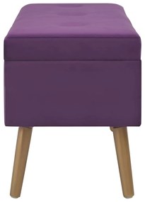 Banca cu un compartiment de depozitare, violet, 80 cm, catifea Violet