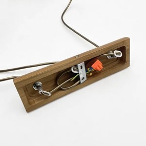 Lustră pe cablu AIDA 3xE27/15W/230V Ø 25 cm stejar/rafie
