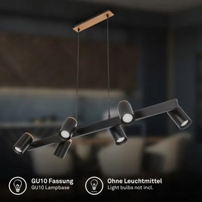 Briloner 4059065 - Lustră pe cablu ERA 6xGU10/10W/230V negru