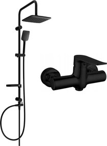 Mexen Pecos Sven set de duș montat la suprafață cu ploaie și baterie de duș, negru - 72740262-70