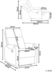 Fotoliu relax Seabert (bej) (cu iluminat LED). 1075950