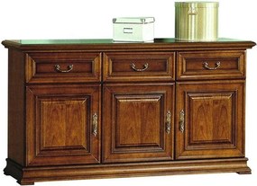 Comodă lemn masiv nuc Ravino III, 158,6 × 47,5 × 88,5 cm