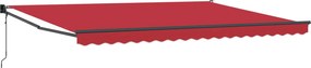 vidaXL Copertină Roșu 450 x 300 x 165 cm Poliester și metal