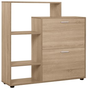 HOMCOM Dulap Pantofi Design Modern 20 Perechi pentru Hol in Lemn 101,5 x 25,5 x 98 cm | Aosom Romania