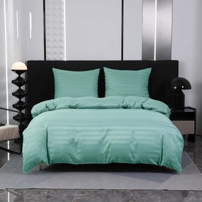 Lenjerie de pat hoteliera din microfibra JASMINE menta - dunga 2 cm Dimensiunile lenjeriei: 2 buc 70 x 80 cm | 160 x 200 cm