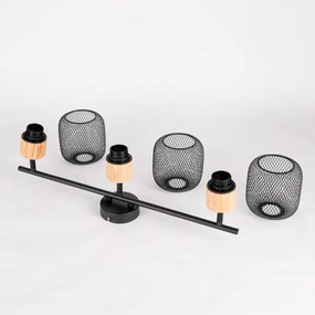 Brilagi - Spot BASKLITE 3xE27/15W/230V, lemn de cauciuc, negru