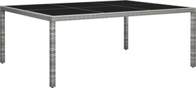 vidaXL Masă de exterior, gri, 200x150x74 cm, poliratan