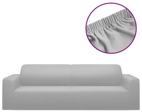 Husa elastica pentru canapea cu 3 locuri poliester jerseu, gri 1, Gri, Canapea cu 3 locuri