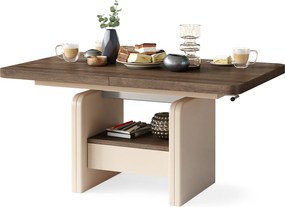 Mazzoni LEXUS Stejar Maro/Bej (Șampanie) - MĂSUȚĂ DE CAFEA EXTENSIBILĂ MODERNĂ