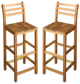 Scaune de bar, 2 buc., lemn masiv de acacia