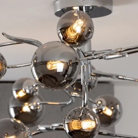 Brilagi - Lustră LED aplicată MISTEL 15xG9/3W/230V crom negru/fumuriu