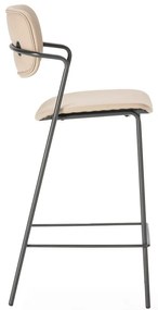 Scaune de bar bej 2 buc. (înălțime șezut 68 cm) Maika – Marckeric