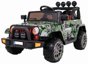 Masinuta Electrica cu acumulator pentru copii NOVOKIDS™ Full Time Jeep 4X4 PRO, Max 30 kg, 3-8 ani , Cu melodii si lumini ,12V, 2 Viteze, 4 motoare,