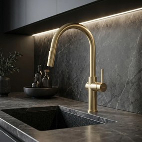 Baterie de bucătărie Rea Fresh High Gold Brush