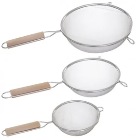 Set 3 strecuratori Contry Side, inox-lemn, 12-16-20 cm