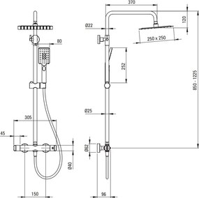 Coloana de dus cu cu baterie termostatică NAC_04HT
