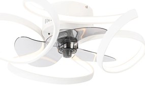 Ventilator de tavan alb 55cm incl. LED Dimmabil cu telecomandă - Mandy