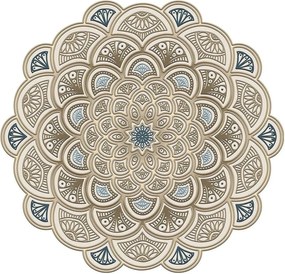 Covor, 180x180 cm, forma rotunda, poliester, crem, ALN600156KR18