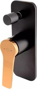 Baterie cada - dus incastrata FDesign Seppia negru - rose gold cu corp ingropat