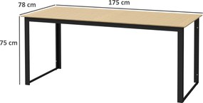 Outsunny Masă de grădină metalică 175x78 cm rezistentă la intemperii, masă pentru balcon cu aspect de lemn, masă de luat masa cu suprafață antiderapantă negru | Aosom Romania