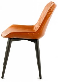 Set 2 scaune piele artificiala Cecil portocaliu