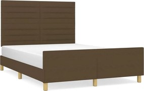 vidaXL Cadru de pat fără saltea, maro închis, 140x200 cm, textil