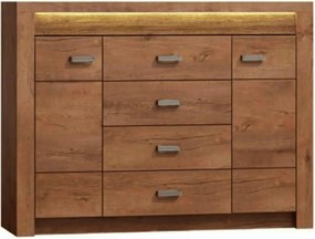 Comoda INFINITY I-07, frasin deschis, PAL melaminat, 137x42x104 cm