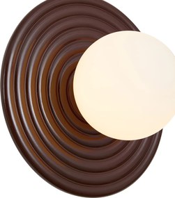 Lampă de perete retro Maro cu opal rotund de 20cm IP44 - Lila