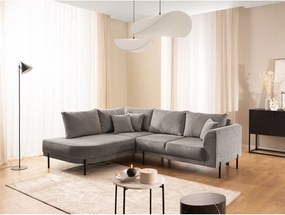 Colțar taupe cu tapițerie din chenille (cu colț pe partea stângă/în formă de ”L”) Mauris – Ropez