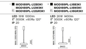 Lustra/Pendul LED design modern Gerhard 40cm gri