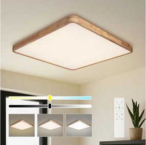 Brilagi - Corp de iluminat LED dimabil WOODLINE SQUARE LED/100W/230V stejar 80x80 cm + telecomandă