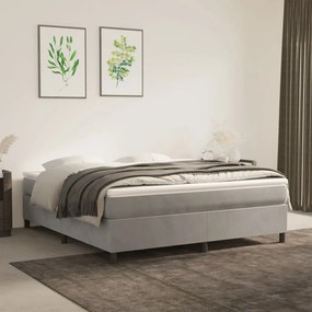 3121132 vidaXL Cadru de pat box spring, gri deschis, 180x200 cm, catifea