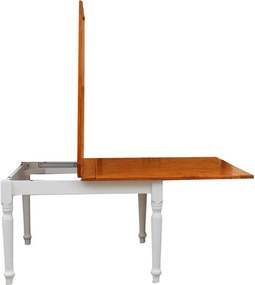 Masa pliabila, L120(240) 120 H80 cm, culoare nuc alb antic, Lemn masiv