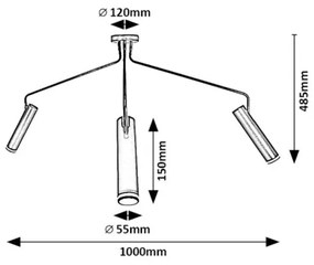 Lustră aplicată Rabalux 73039 SENOBIA 3xGU10/35W/230V