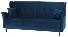 Canapea extensibilă, material textil albastru, COLUMBUS