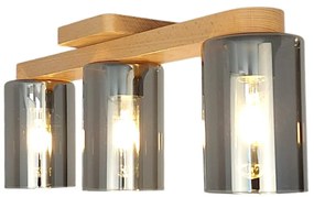 Plafoniera clasica fabricata manual din lemn SIENA SMOKE