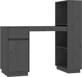 vidaXL Birou, gri, 110x53x117 cm, lemn masiv de pin