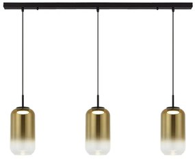 Lustra LED suspendata design decorativ Chloe 3L negru/auriu