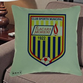 Perna Personalizata CSM Flacara Moreni 1922 Fotbal, 40x40 cm, Verde, Husa Detasabila, Perna Inclusa, BEKZ®