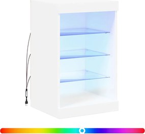 vidaXL Servantă cu lumini LED, alb, 41x37x67 cm