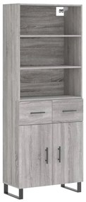 vidaXL Dulap înalt, gri sonoma, 69,5x34x180 cm, lemn compozit
