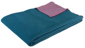 Pled din bumbac Hübsch Cozy, 130 x 200 cm, violet - verde
