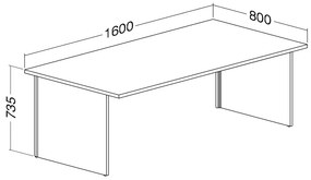 Masa ProOffice A 160 x 80 cm, nuc