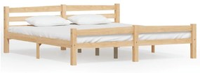 Cadru de pat, 180x200 cm, lemn de pin masiv Maro deschis, 180 x 200 cm