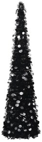 Brad de Craciun artificial tip pop-up, negru, 180 cm, PET 1, Negru, 180 cm